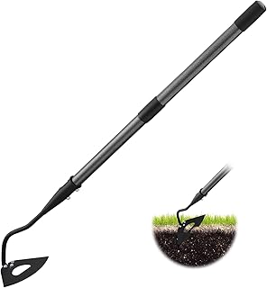 Hardened Hollow Hoe with Long Handle - 55 Inch - Heavy Duty Garden Hoes for Weeding Loosening Soil Digging Planting Ridging, Handy Hoe Garden Tool