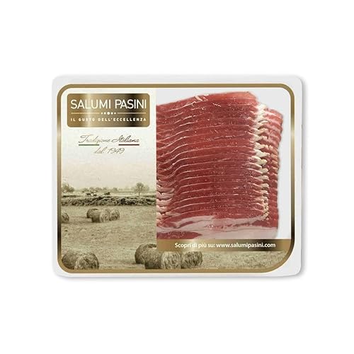 Pancetta Affumicata (Bacon) Salumi Pasini® | La Tradizione | Preaffettato | 1 vaschetta 300 gr | Carne Italiana | Gusto affumicato