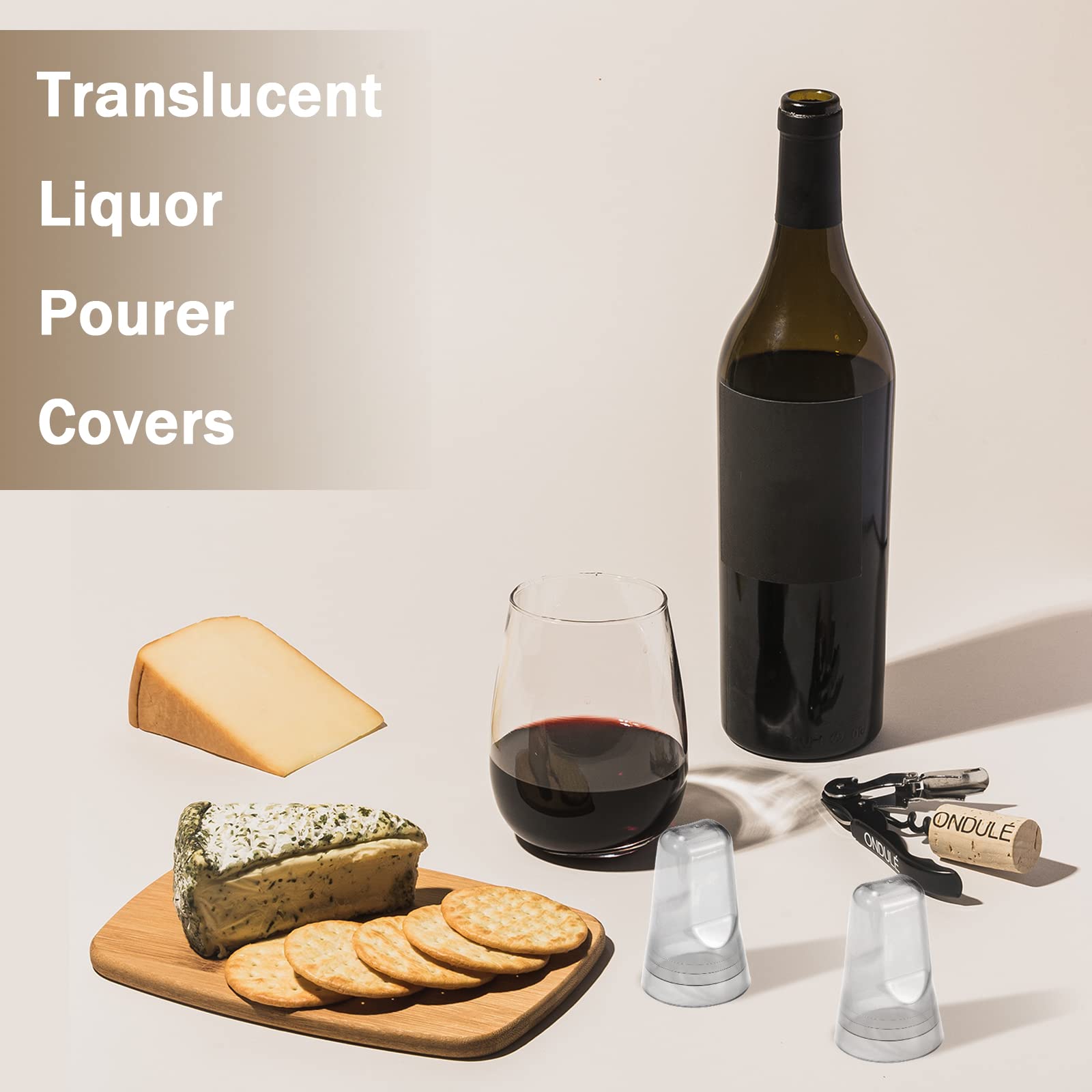 Lot de 80 couvercles de bec verseur translucides universels pour bouteille de liqueur - Pour la maison, la cuisine - Transparent