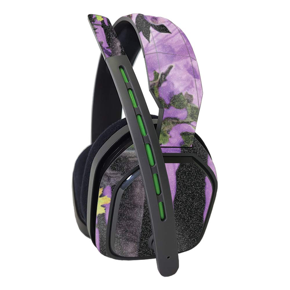 MightySkins Glossy Glitter Skin Compatible with Astro A10 Headset - Purple Tree Camo | Protective, Durable High-Gloss Glitter Finish | Easy to Apply and Change Styles | Made in The USA