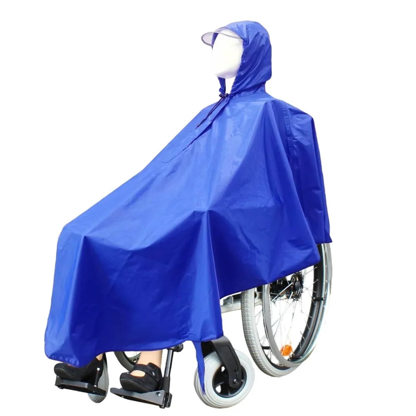 Poncho De Lluvia Poncho de Lluvia Reutilizable for Silla Ruedas for Personas Mayores, con Tiras Reflectantes, Impermeable, Resistente al Viento, Ligero y Plegable(Dark Blue)