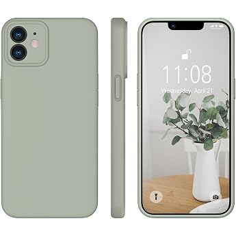 WXX iPhone 12 Silicone Case, Ultra Thin, Made of Microfibre, Liquid Silicone Gel, Rubber, Scratch-Resistant, Protective Matt 