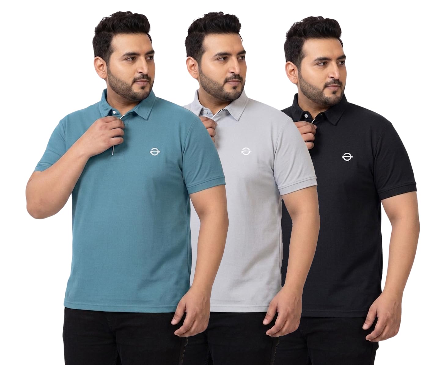 oscillate Plus Size Men's Solid Polycotton Polo T Shirt | Collar Tshirts | Half Sleeves | Plain-Regular Fit Tshirts (Pack of 3)-picture-14