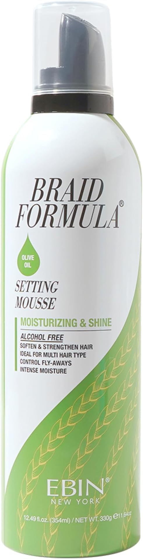 LOCK'N POMADE Setting Mousse - Olive Oil (12.49oz/ 354ml) | Moisturizing & Shine, Long Lasting Hold, Frizz Control, Infused with Tea Tree Oil and Aloe