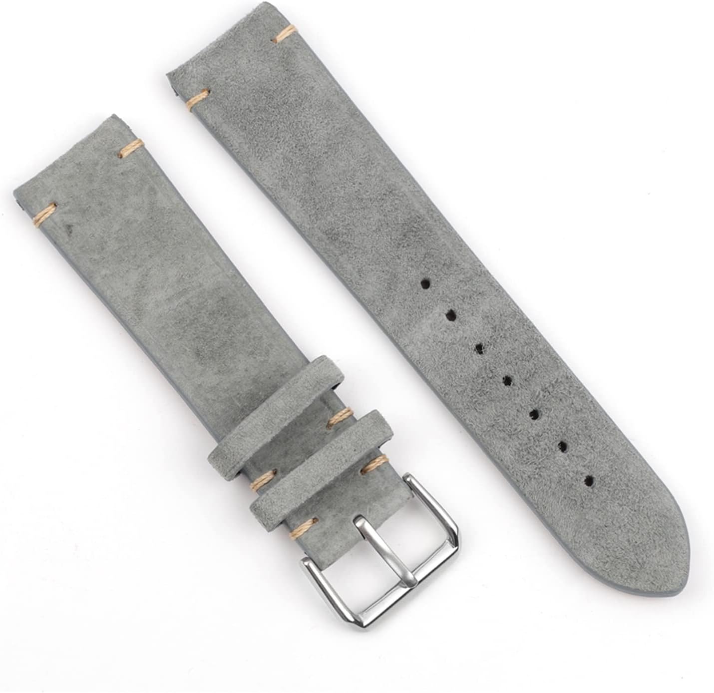 Vintage Suede Watch Strap 18mm 20mm 22mm 24mm Handmade Leather Watchband Replacement Tan Gray Beige Color For Men Women Watches