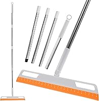 Vista 7 de Escoba mágica multifunción, escoba de silicona con mango largo de 56 pulgadas, escoba de aire, escoba de aire para piso, baño, cocina, ducha, Azul