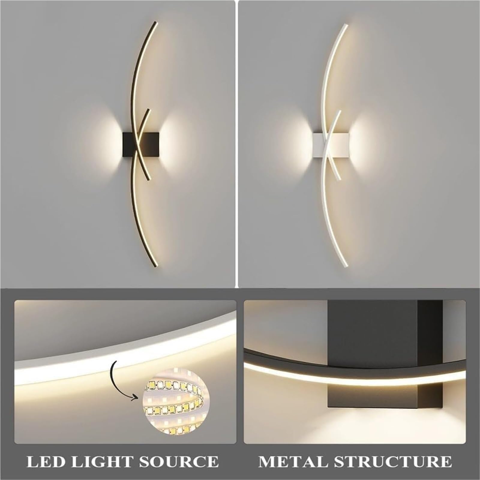 Applique da Parete Moderne in Alluminio LED per Interni Come Soggiorno Camera da Letto E Corridoio con Faretti Regolabili