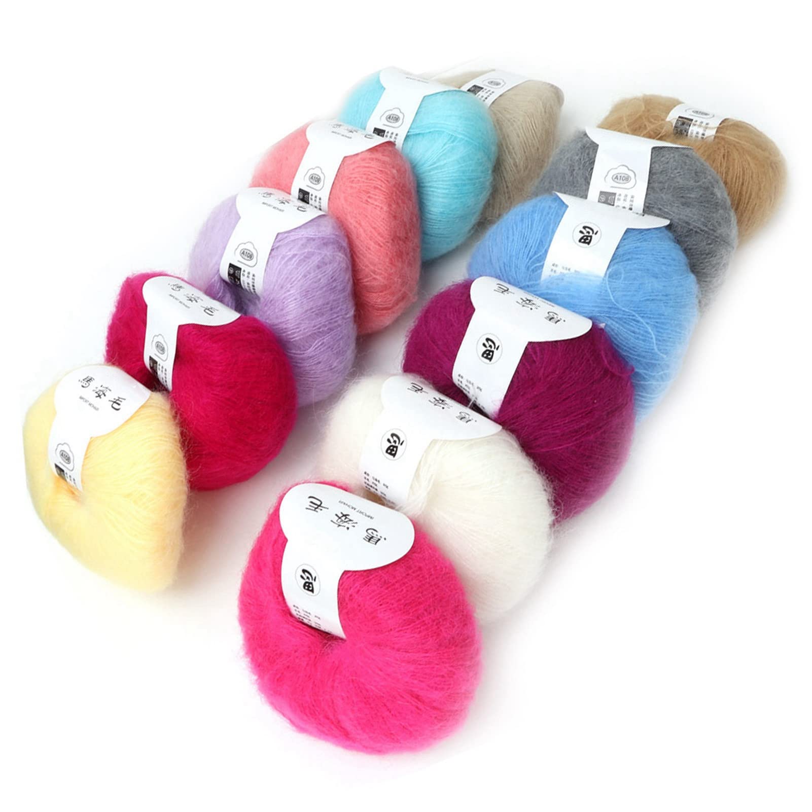 Fyearfly Popolare Soft Mohair Pashm Knit Angora Lungo Filato di Lana per Sciarpe Scialli Maglioni Cappelli Scarpe o Cuscino del Sedile(12 Colori)