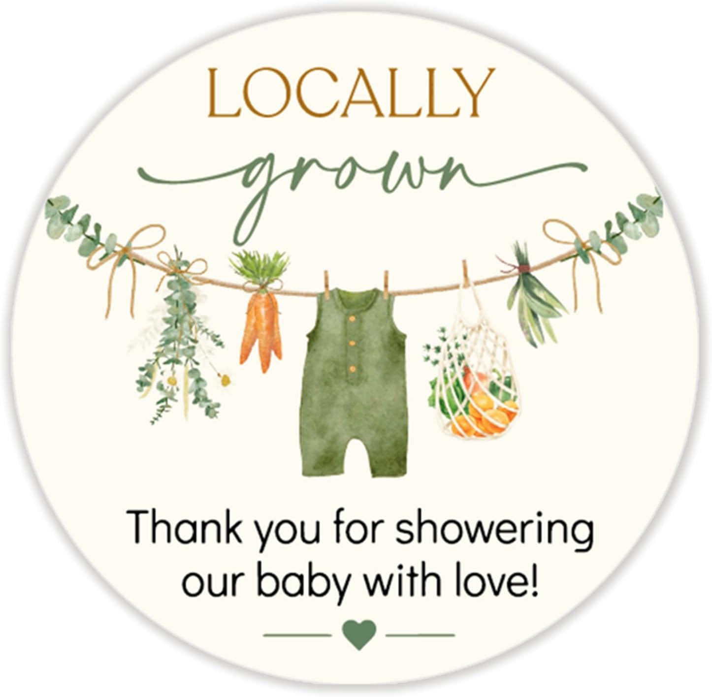FYSUIMU 100Pcs Farmer Market Baby Shower Thank You Stickers,Vegetable Theme