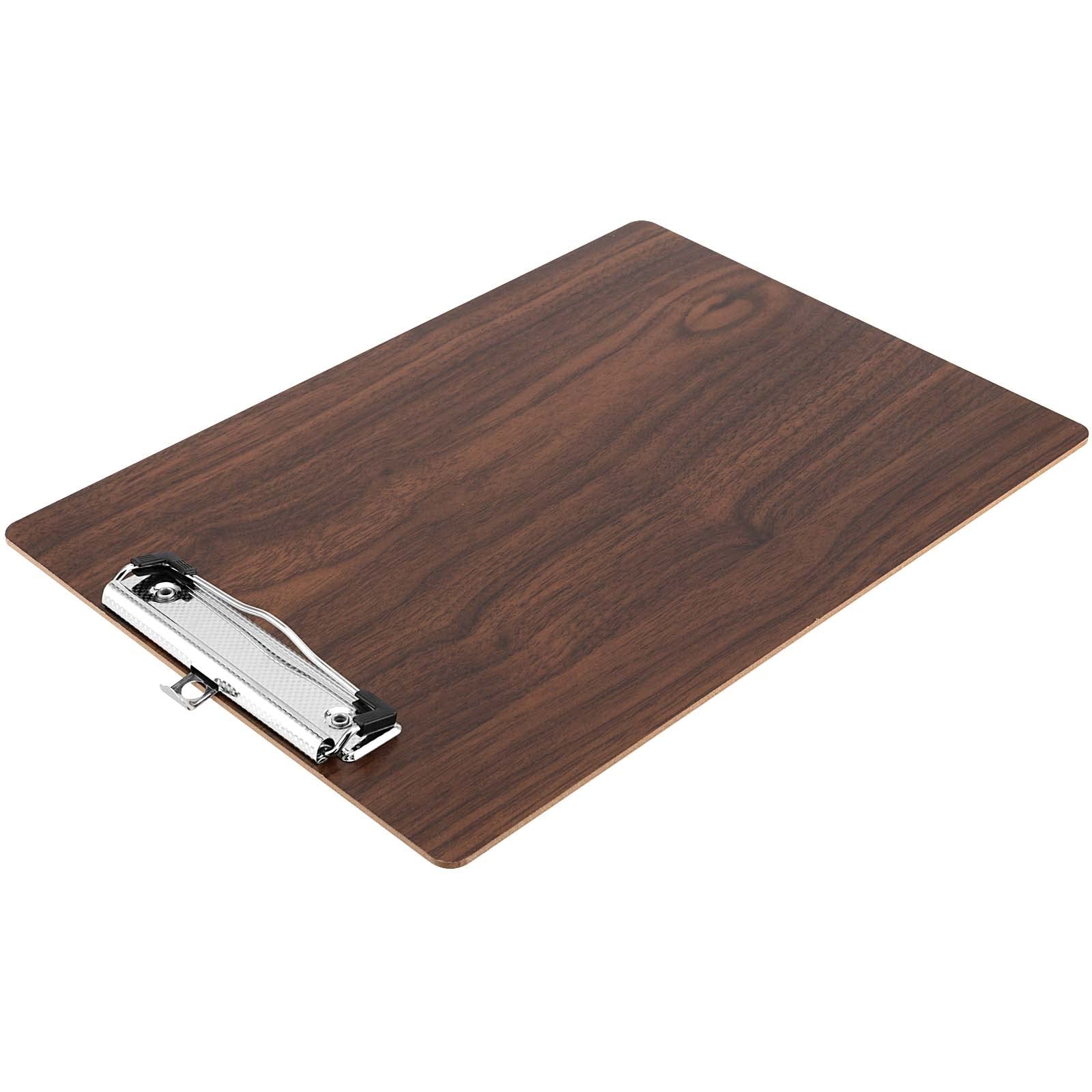 SEUNMUK Lot de 10 porte-blocs en bois A4 avec trou de suspension et support en métal pour papier, document et menu