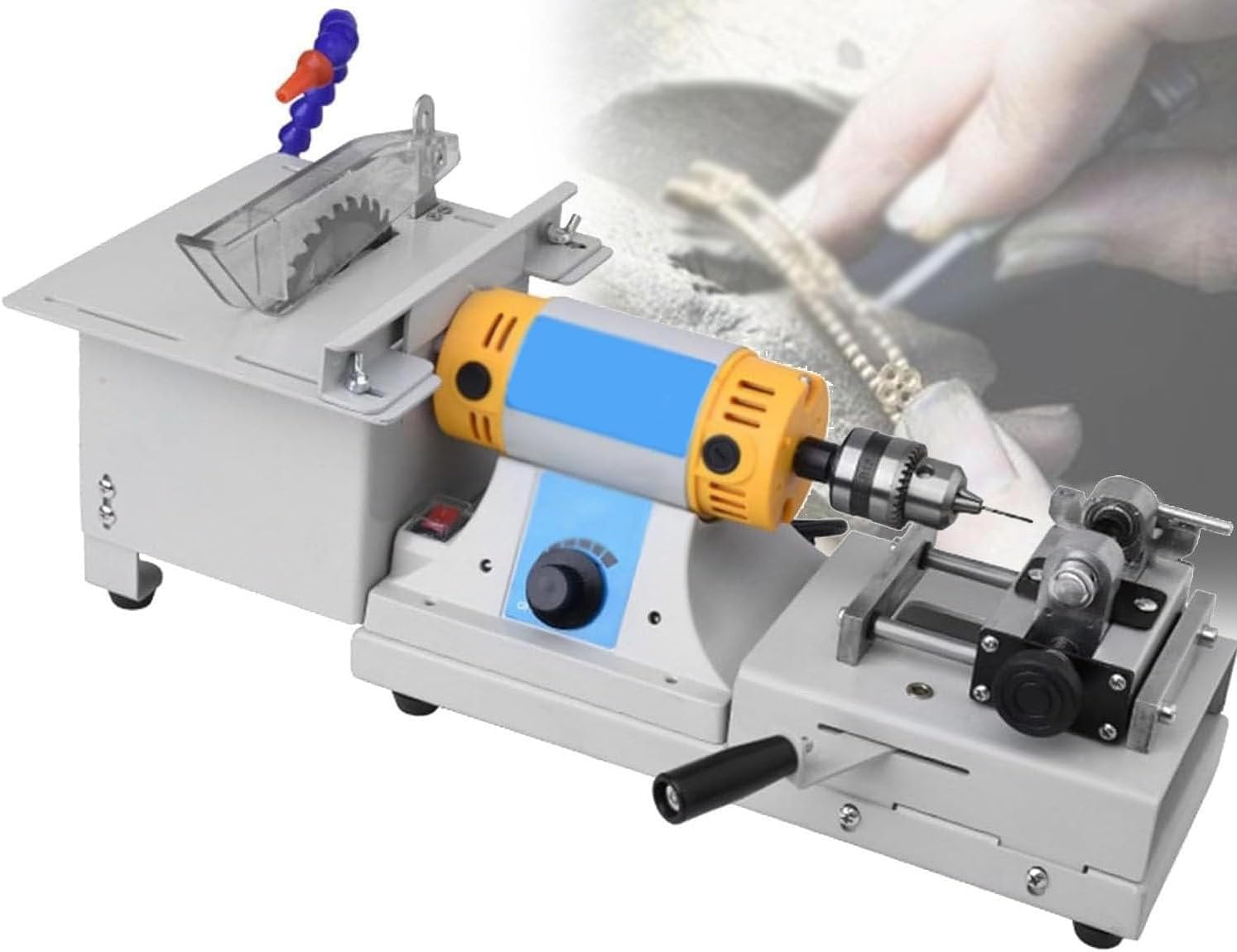 Jewelry Polishing and Drilling Machine, 750w High Power with Variable Speed 800-10000 RPM for Precision Cutting and Smooth Polishing, for Jewelry Making Model:D