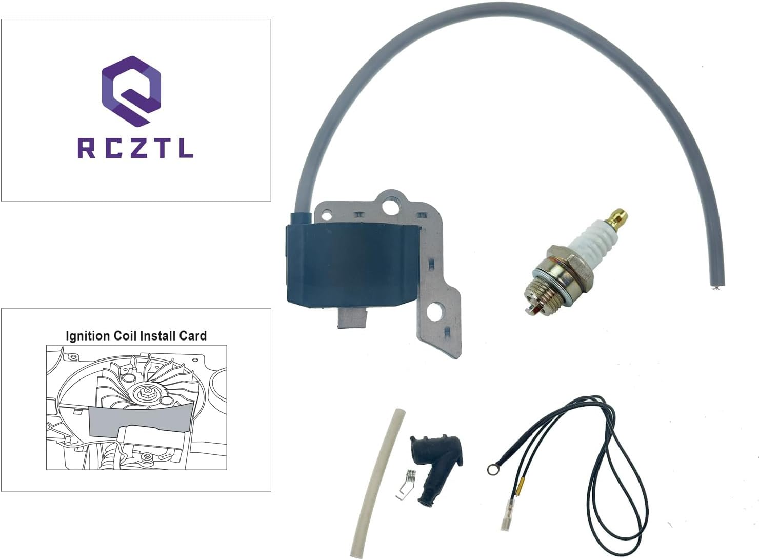 1113-400-1300 Ignition Coil and Spark Plug Compatible with Stihl 030 030AV 031 031AV, Replaces 1113 400 1300, 2 204 222