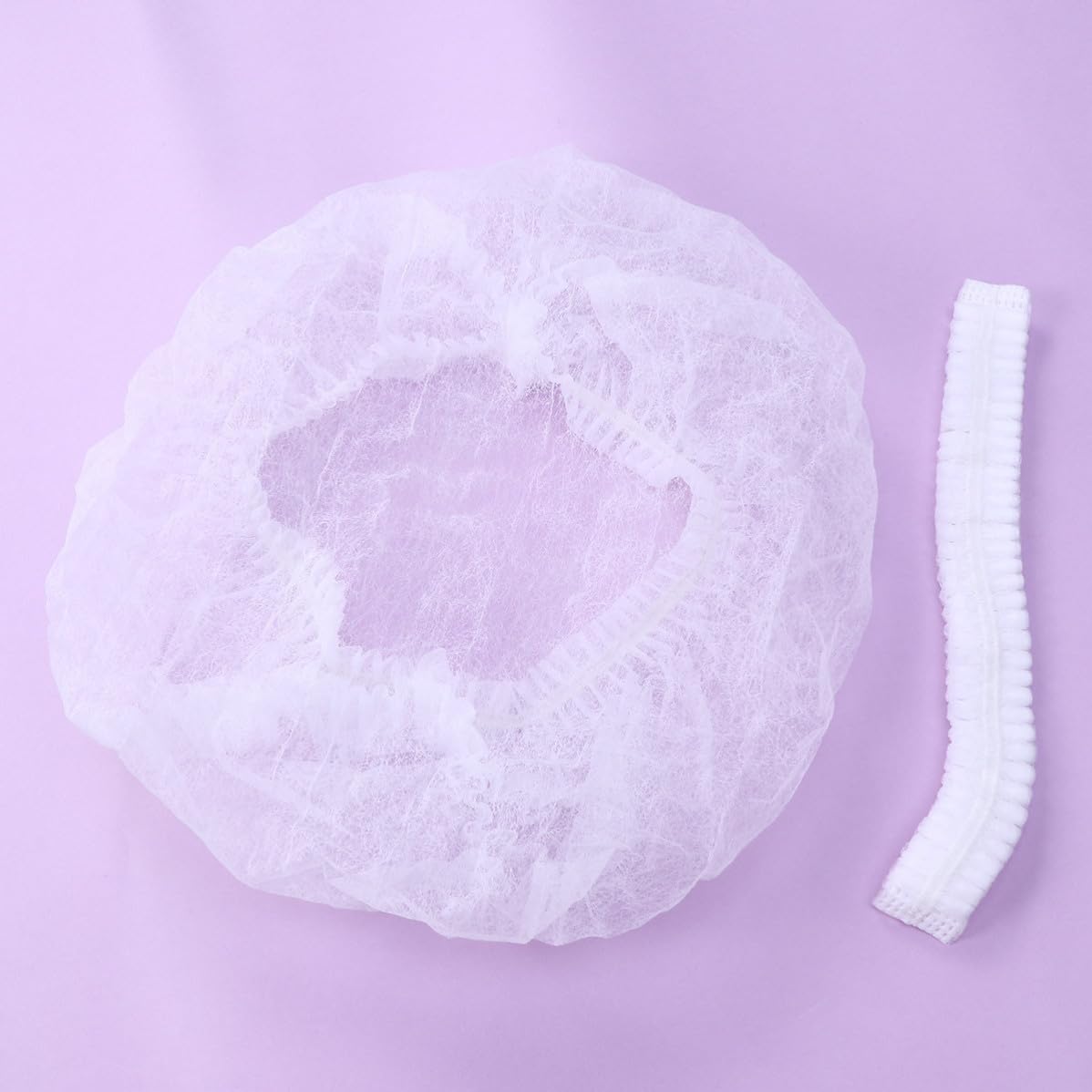 100pcs Disposable Non Woven Caps White Folded Dust Cover