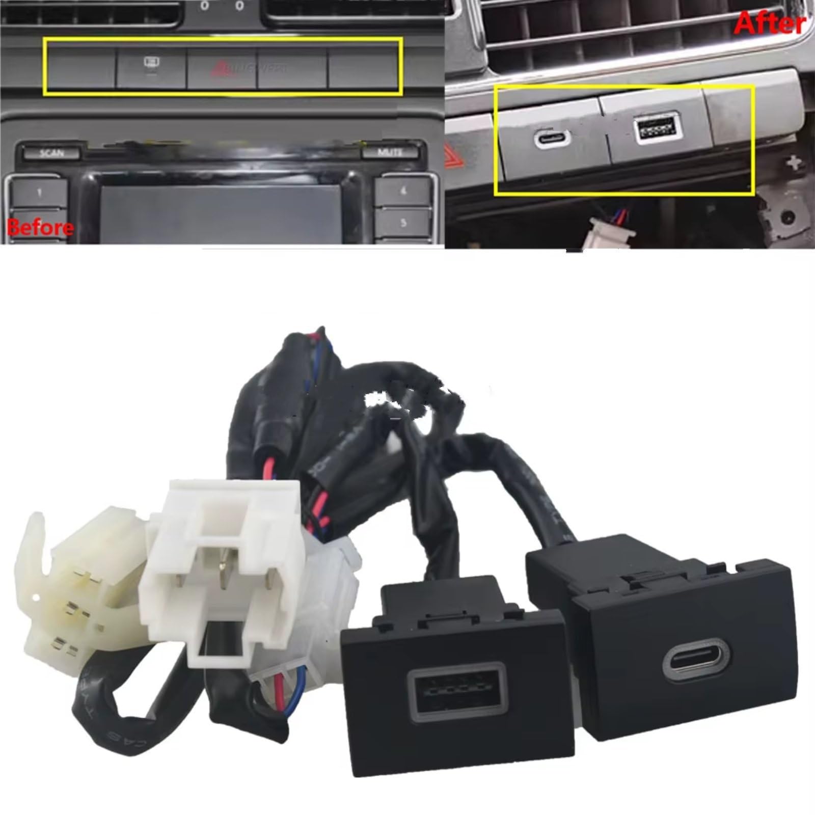 Console Centrale Porta USB Compatibile Con Per Polo 2011-2013 Auto QC3.0 E Presa Interfaccia PD Tipo C Ricarica Rapida Telefono Automatico Presa USB