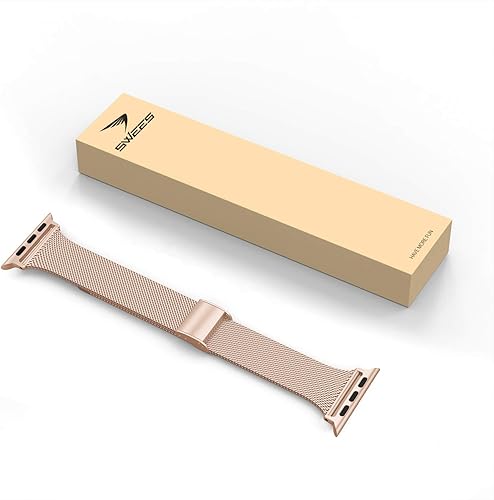 Vista 9 de Correa de metal compatible con iWatch 38mm 40mm 42mm 44mm, de acero inoxidable, tejido de metal fino pequeño suave, repuesto para iWatch Series 6 5