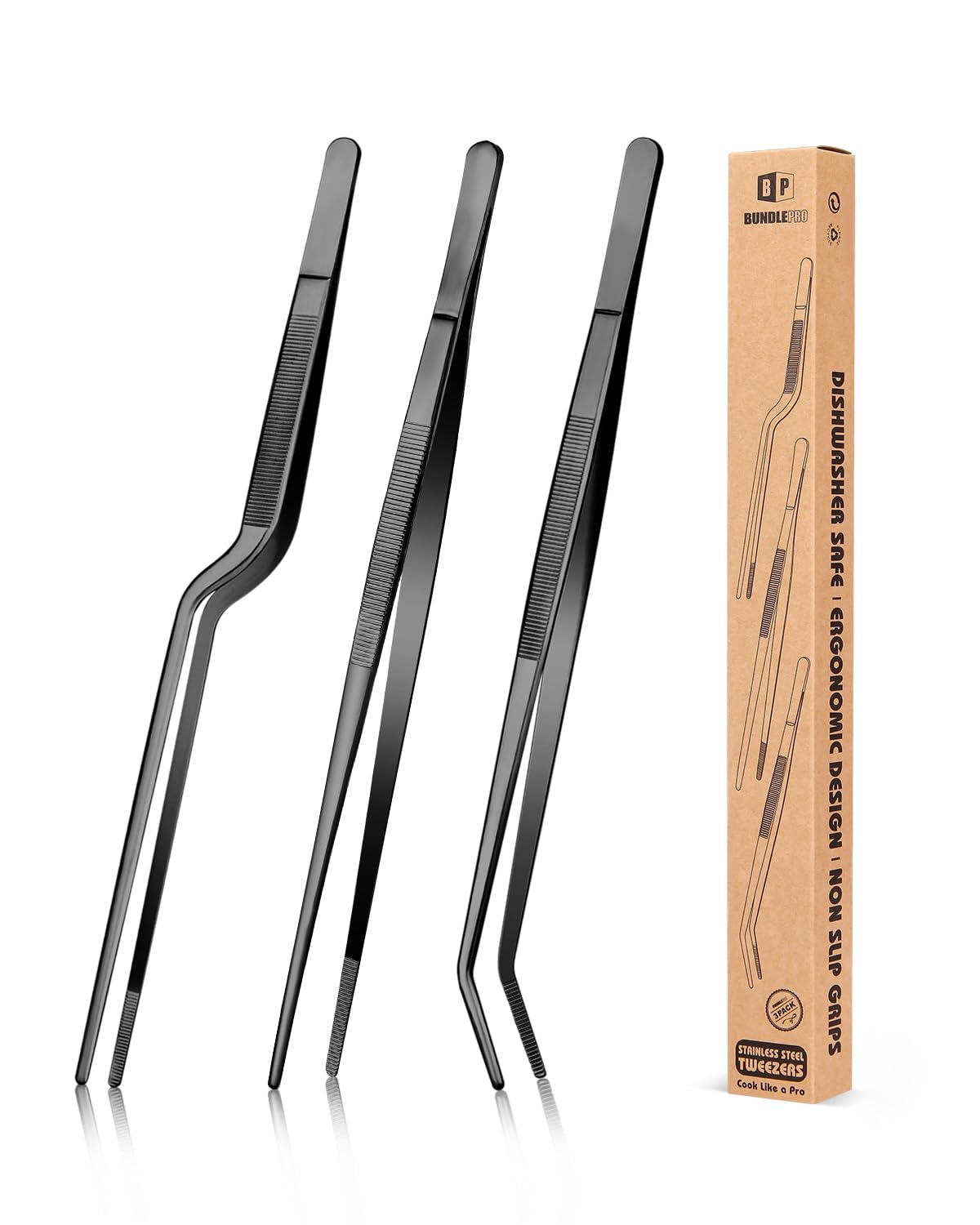 BUNDLEPRO Fine Cooking Tweezers Set