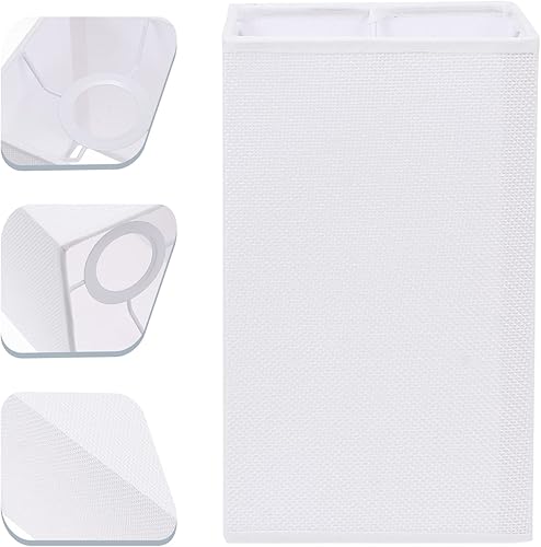 Miniatura 7 de OSALADI Cubierta de luz de mesa E27, pantalla cuadrada de lino para lámparas de mesa, pantalla de lámpara de araña de repuesto para decoración de