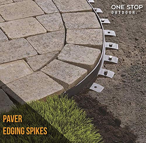 (25-Pack) - Round Metal Landscape & Paver Edging Anchoring Stake, 12-Inch Length - Bright Spike Timber Nail, Tent Spikes, Camping, Trapping, Landscape, More (25-Pack)