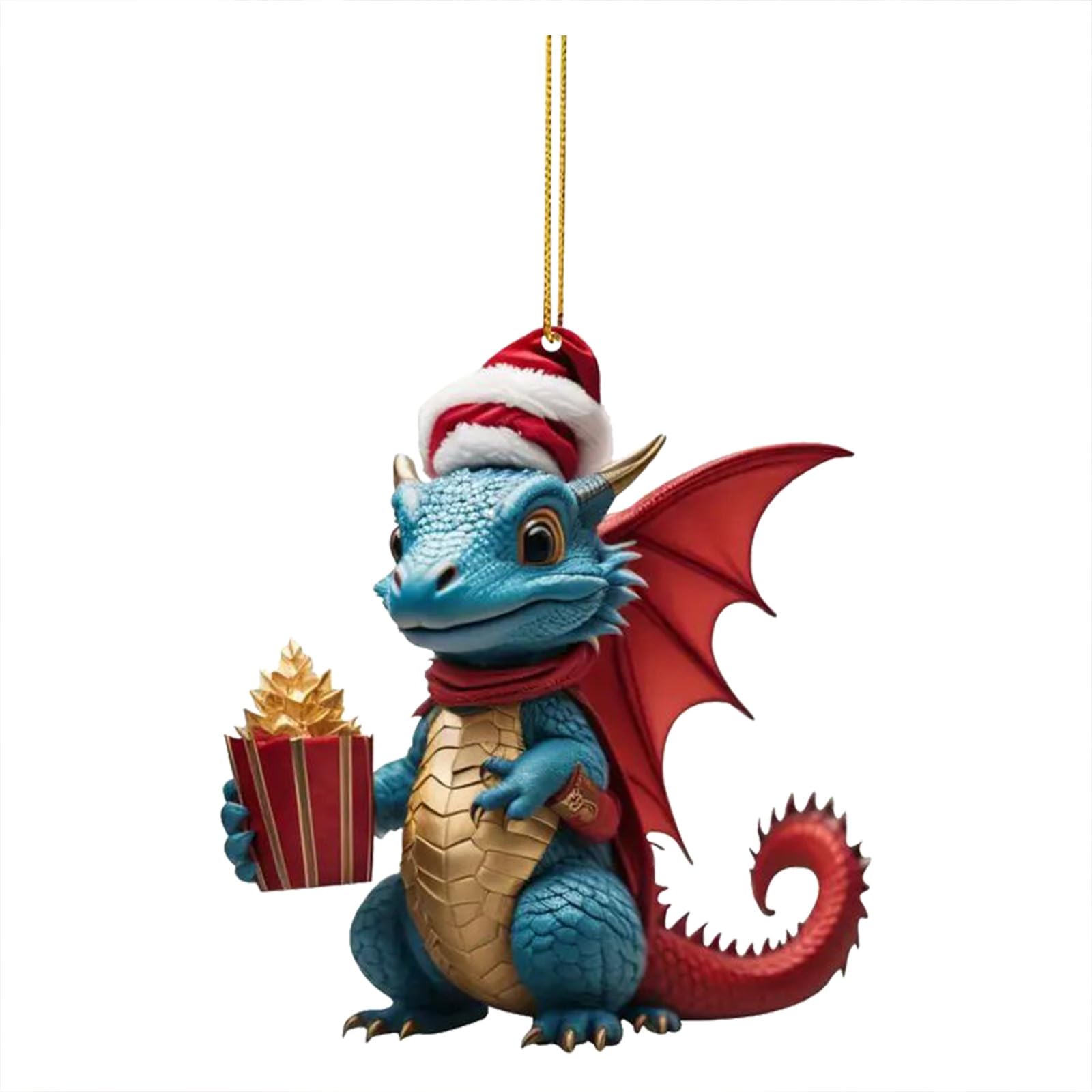 6 Décorations Sapin De Noël Dragon Acrylique 2D - Pendentifs à Suspendre 10x11 Cm, Pour Intérieur/extérieur, Maison, Bureau, Jardin - 11