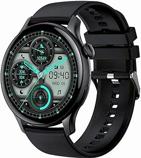 DAJS Smart Watch Thin Body 1.43 Inch Amoled 466 * 466 High Definition Color Screen Smart Watch, Full Health Monitor Smartwatch for Men Women, Low Power Consumption Smartwatch (Black)