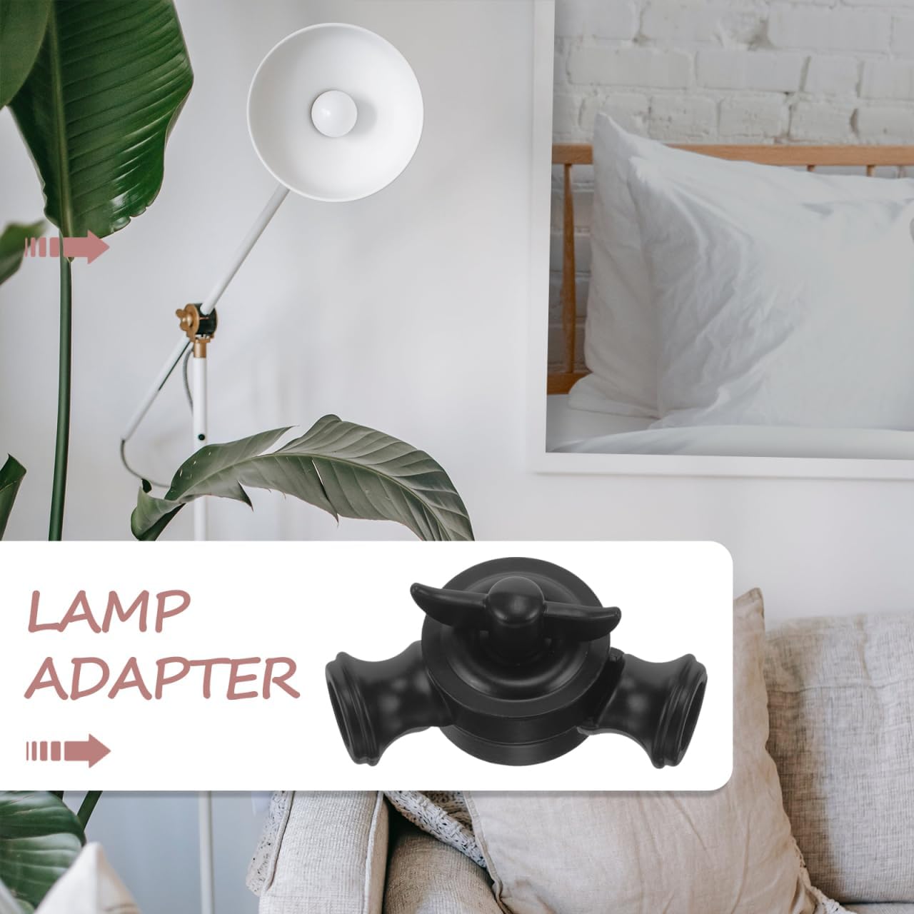 ARTIBETTER Wall Sconce Arm Adapter 2 Way Lamp Holder for Ceiling Light Conversion Universal Head Connector for Adjustable Lighting Direction 2.59 X 1.31 X 1.25 in