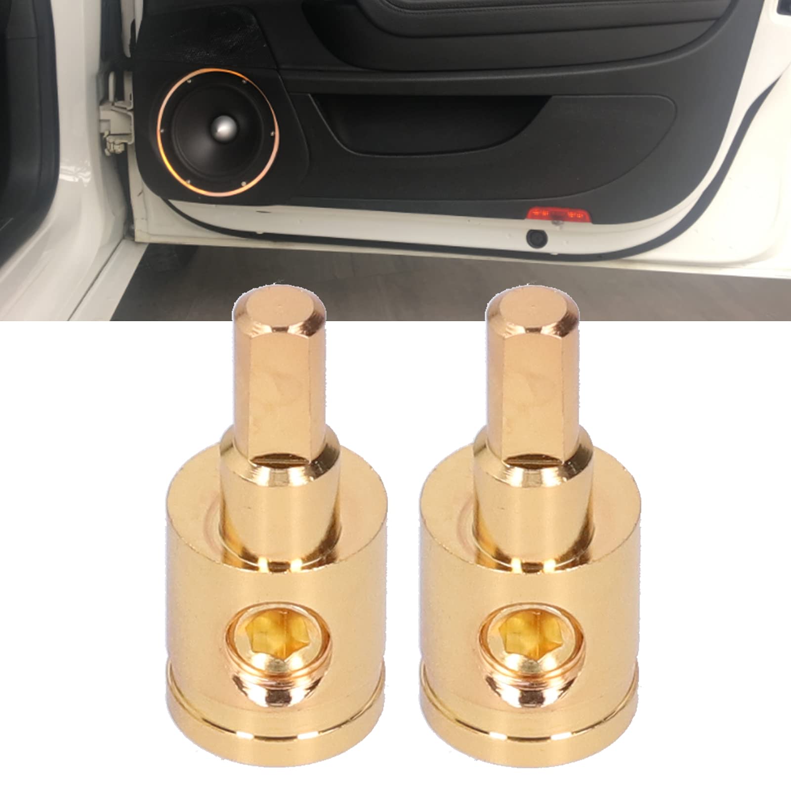 Wire Reducer, Power Wire Reducer Wire Reducer Terminal Terminal Connectors 2PCS with Pure Copper Gold Plated