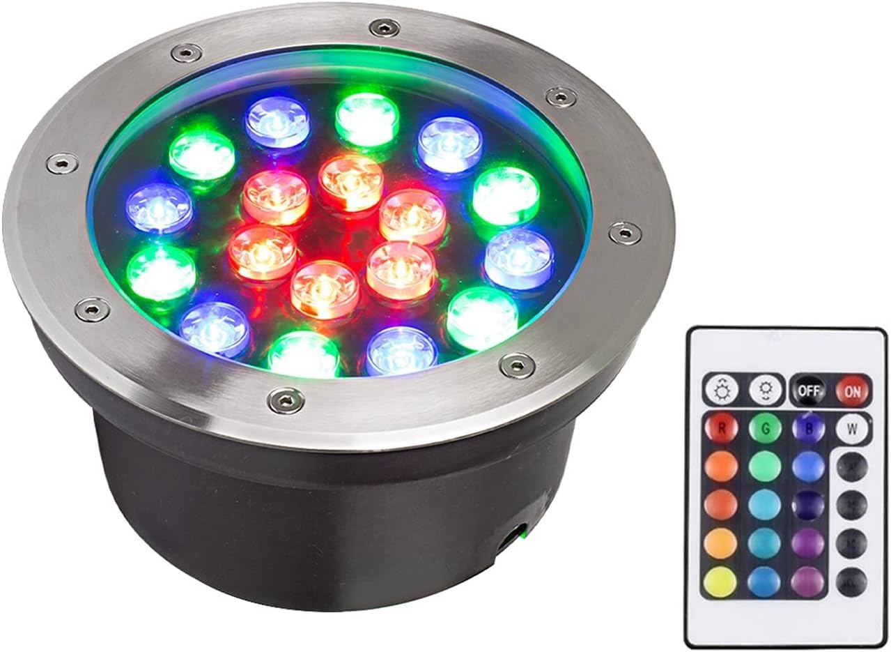 Spot LED étanche IP68 pour piscine encastrable 24W 12V éclairage jaune