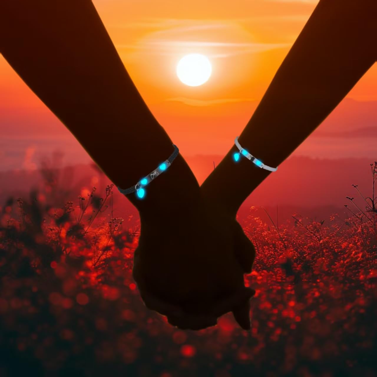 Matching Bracelets for Couples : Long Distance Relationship Gifts Stainless Steel Bracelets for Women Men His Hers Bracelets Set for Bf gf Husband Wife Friends Anniversary Promise Gift Adjustable - Image 5