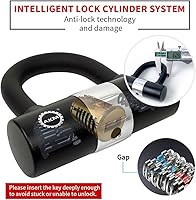 Vista 3 de Candado antirrobo AKM para bicicleta de 3 pies/90 cm de largo, candado de cadena resistente de 10 mm de espesor con 4 llaves, seguridad de 16 mm