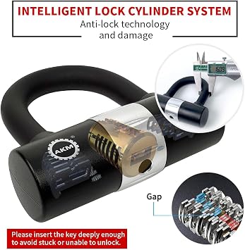 AKM Anti-Theft Bike Lock 3foot/90cm Long Heavy Duty Chain Lock Durable 10mm Thick Chains with 4 Keys Security 16mm U Lock for Bicycle,Scooter,Moped,Motorcycle,Gates