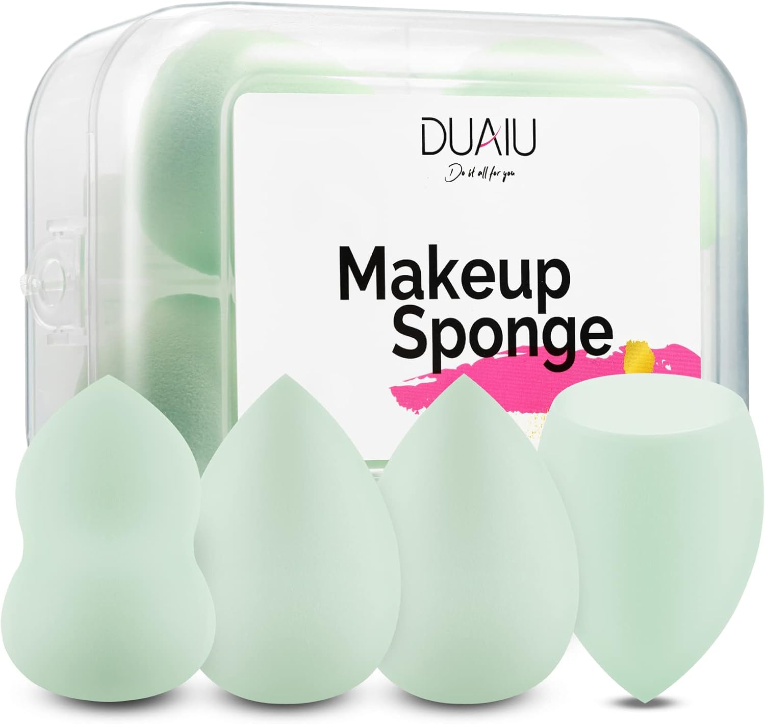 Makeup Sponge Blender DUAIU 4 pcs Green Beauty Blender Foundation