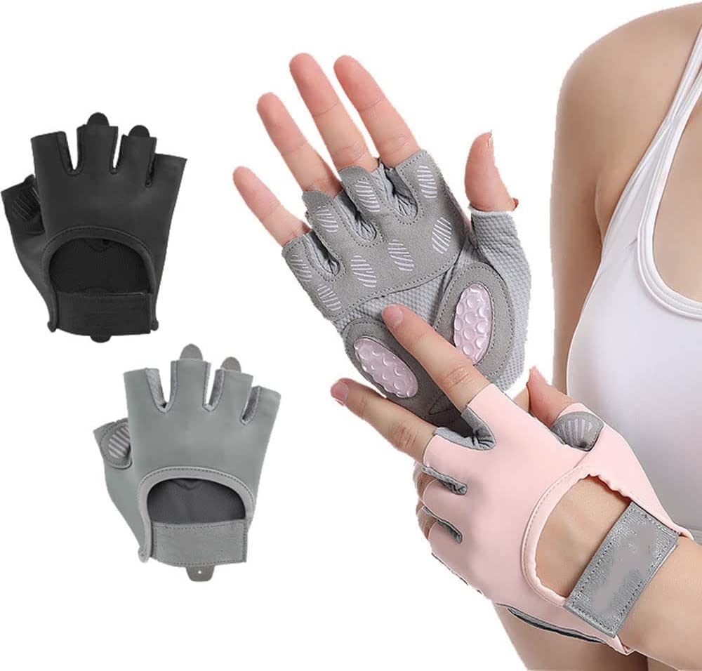 Guantes de Entrenamiento Ligeros y Transpirables, protección de la Palma, Guantes de Gimnasio, mejoran el Agarre, Guantes de Levantamiento de Pesas para Ejercicio (BL)