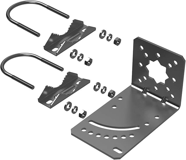 WiTi Universal Antenna Holder Mount with U-Bolts,Adjustable Angle Bracket Antennas,Solid Metal Spraying Painting