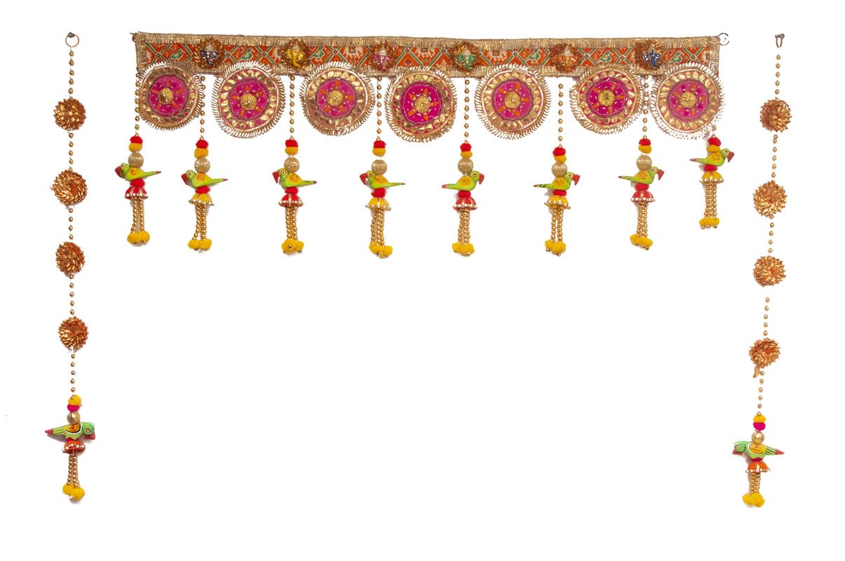 EXEMARTZ Parrot Door Toran for Home Decoration and Office Decor, Approx 40 Inch Long | Main Door Hanging Thoranam for Entrance Door Decoration, Torans for Entrance Door, Banderwal for Mandir