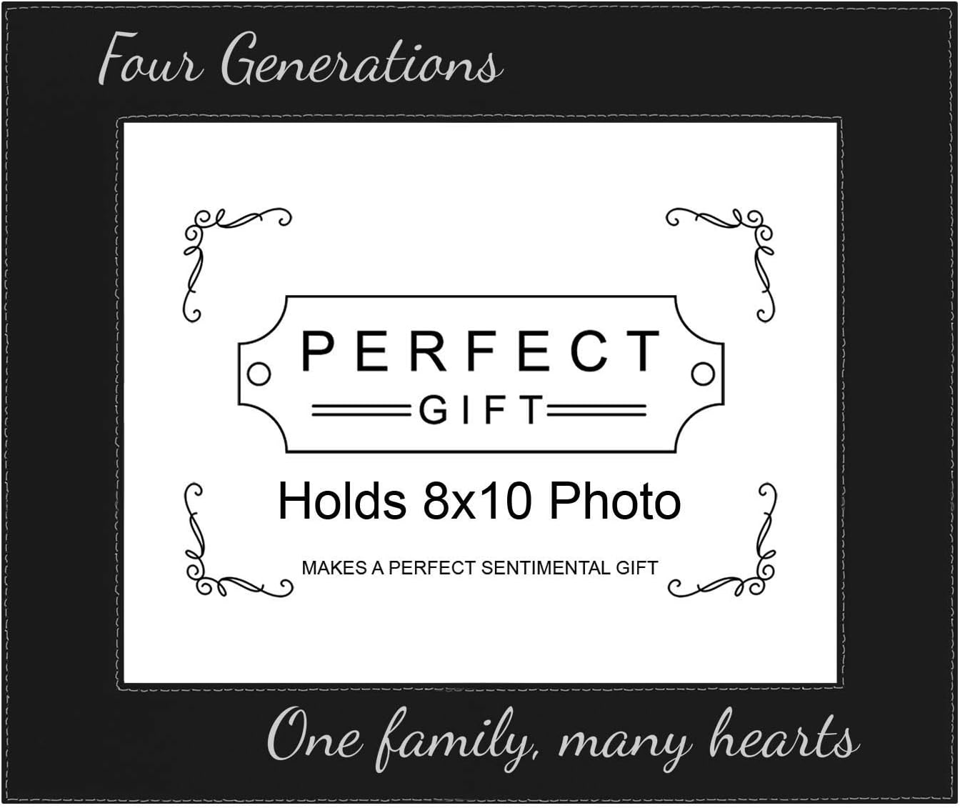 ThisWear Inspriational Family Frame Four Generations One Family Many Hearts 8x10 Leatherette Photo Frame Black