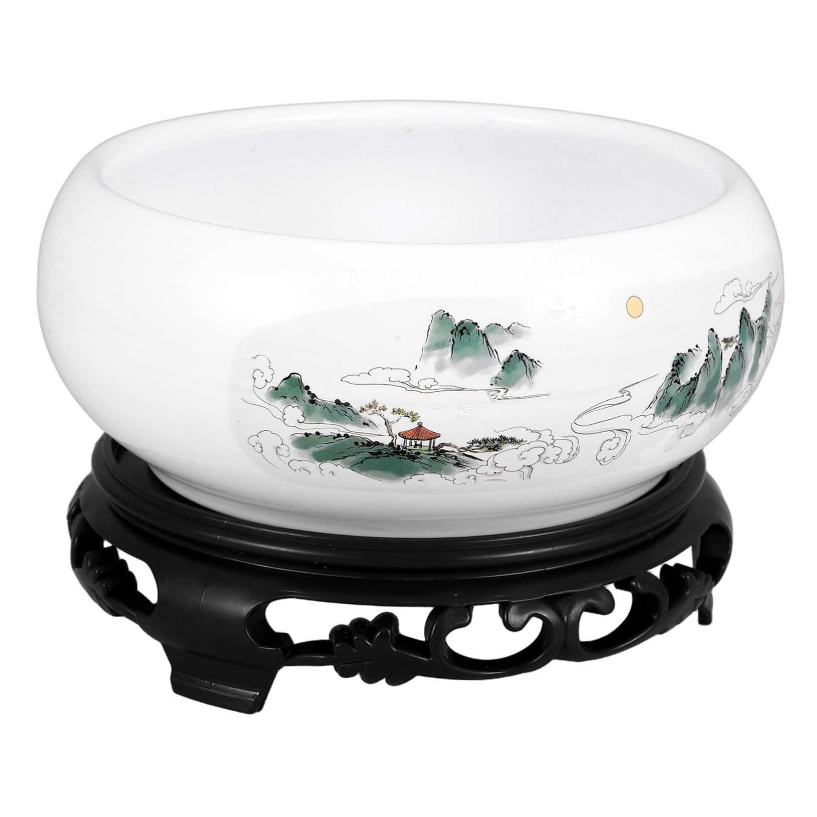 Pot hydroponique en céramique haut de gamme vase rond décoratif nénuphars