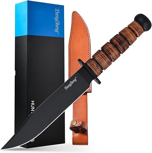ZhengSheng Cuchillo de caza de hoja fija de 8 pulgadas