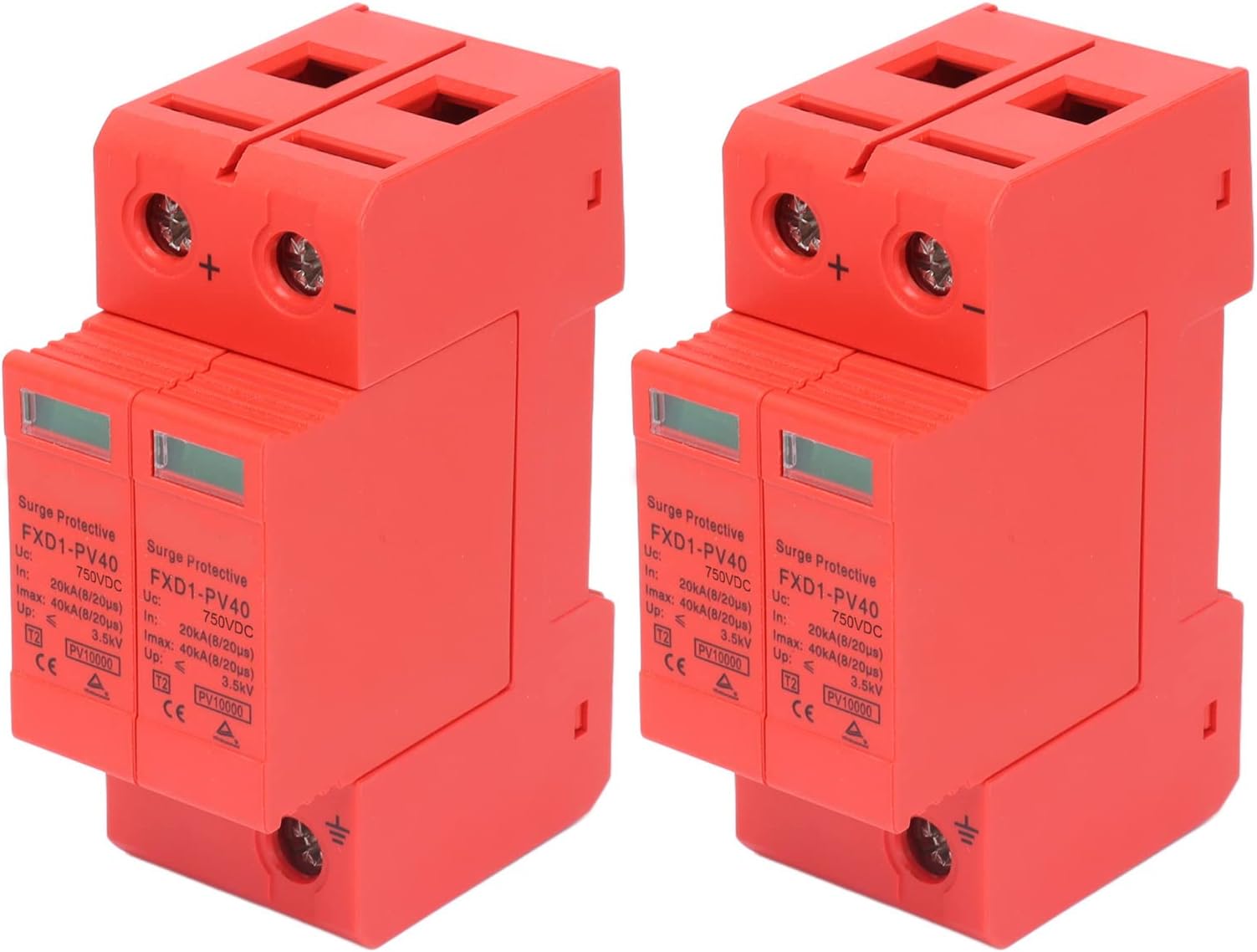 Haofy High Performance 2P SPD Protective Devices Circuit Breaker with Visual Indicator for Industrial Applications PC Material 2P for Warehouse Use 2pcs (#2)