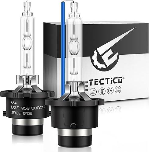 TECTICO D2S - Bombillas de xenón HID para faros delanteros, 35 W, 8000 K, luz blanca fría, faros altos y bajos, bombillas de repuesto automotrices,