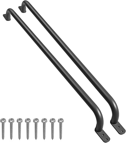 Vista 13 de Asa de escalera de 37 pulgadas para patio de recreo (1 par), riel de escalera de metal para casa de juegos, asas de seguridad para juegos al aire