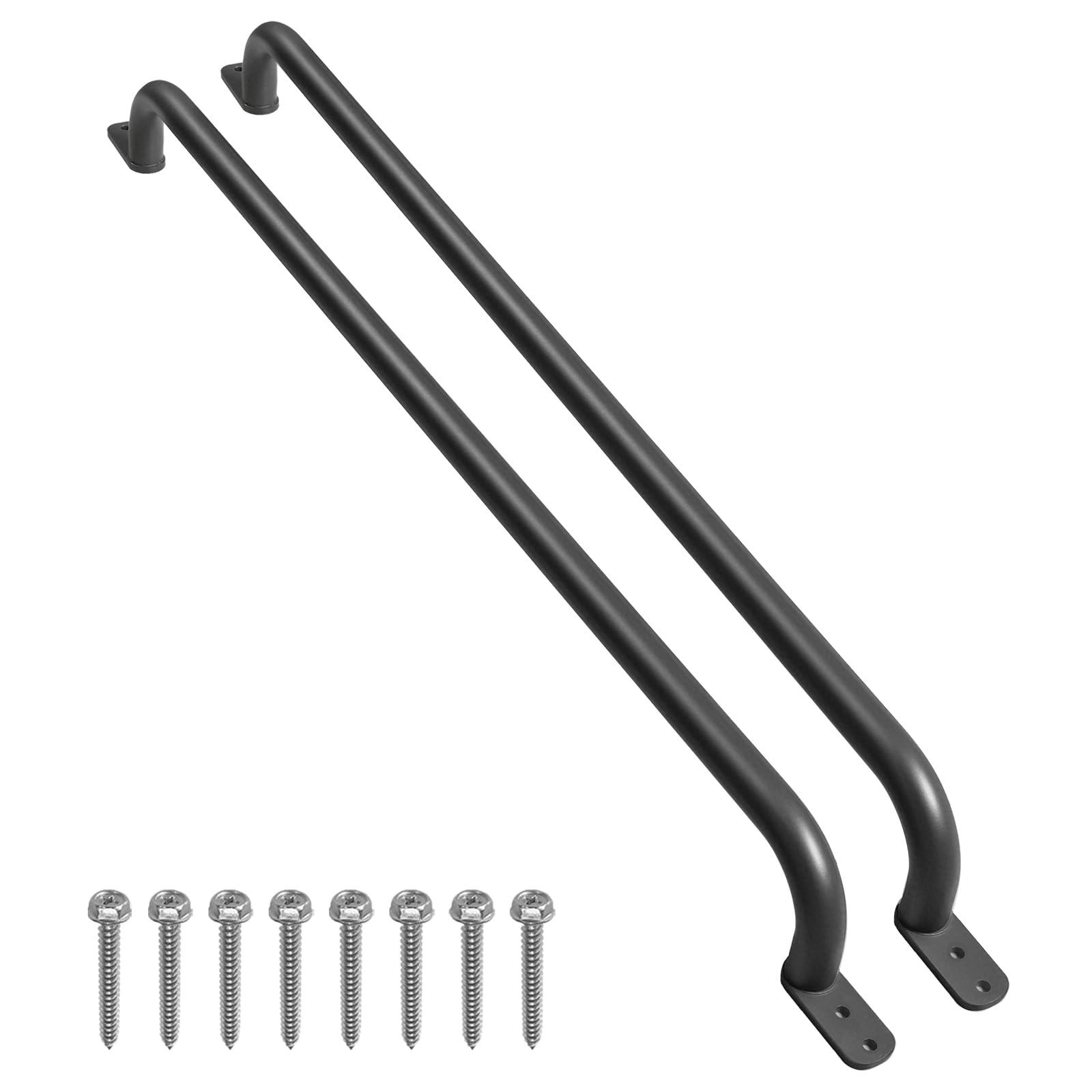 Purife 37'' Black Long Playground Ladder Handle (1 Pair) - Metal Long Grab Handle, Swing Set Grab Bars, Playset Kids Hand Grips, Hand Rail for Treehouse, Jungle Gym, Rock Climbing Wall