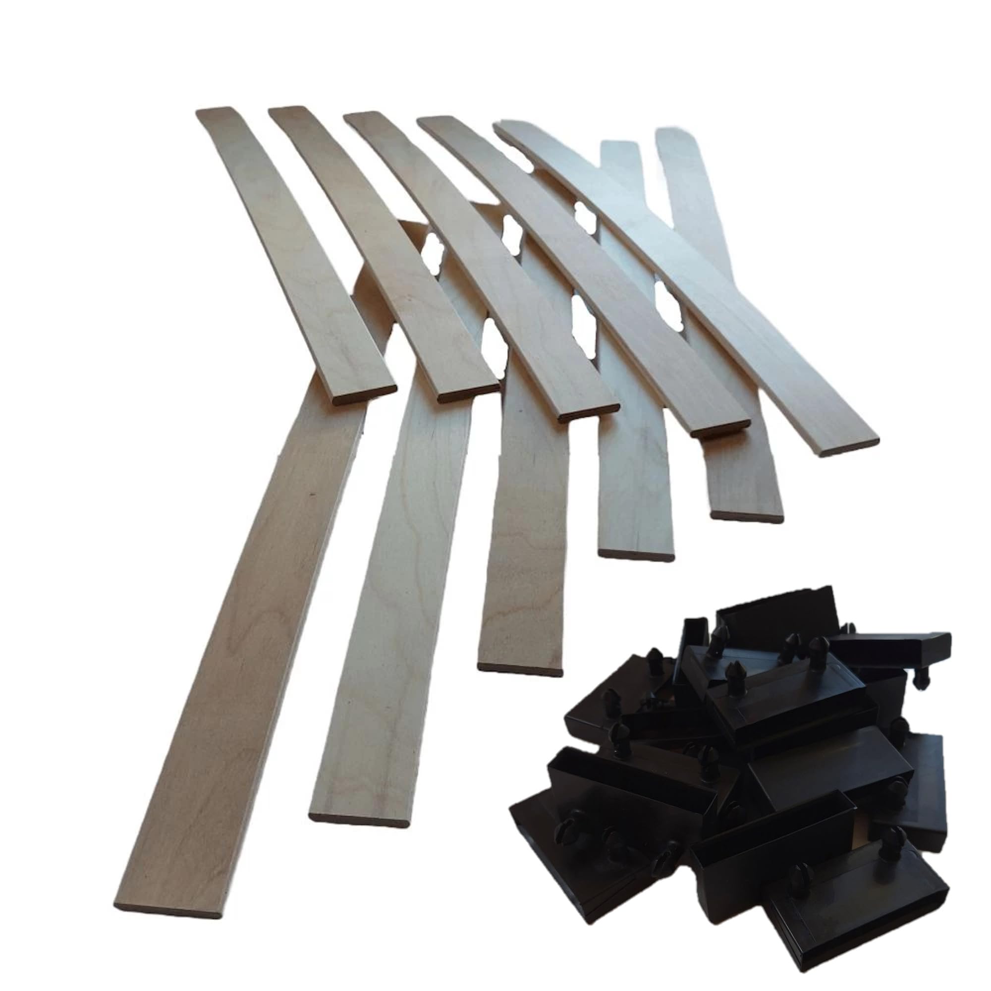 Lattes sommier 70 cm en bois de hêtre EBAC avec embouts