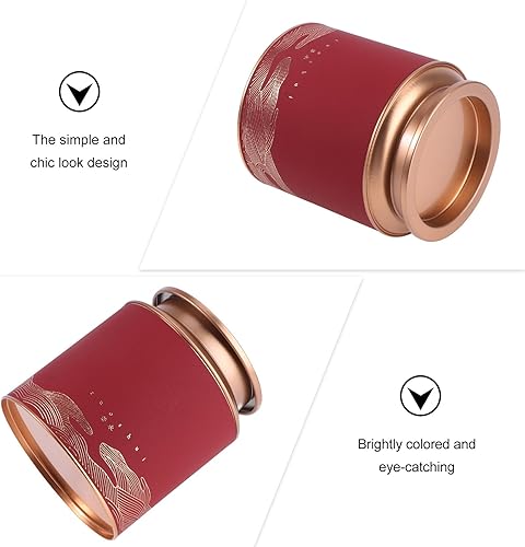 Miniatura 8 de LIFKOME Recipientes de vidrio para té con tapas dobles herméticas, recipientes de almacenamiento de té, caja de lata redonda, caja de lata y grandes