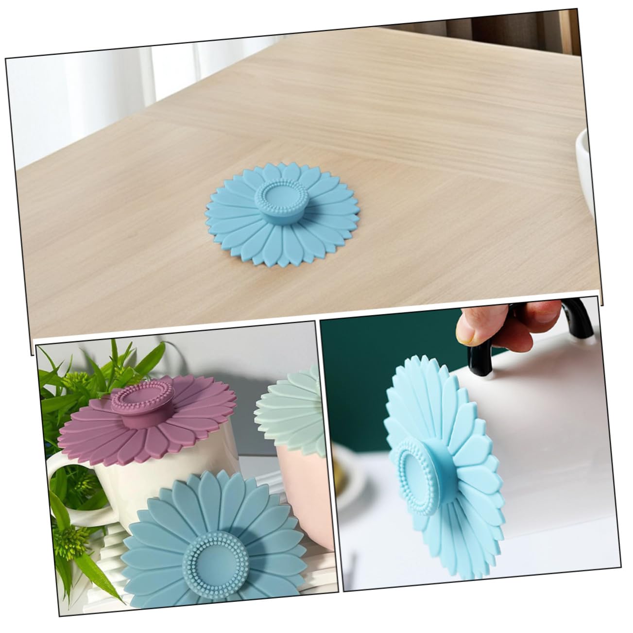 Set 12 Coperchi per Tazza in Silicone a Forma di Petalo di Girasole, Resistenti al Calore, Antiscivolo, per Bicchieri e Tazze da Caffè per Uso Quotidiano