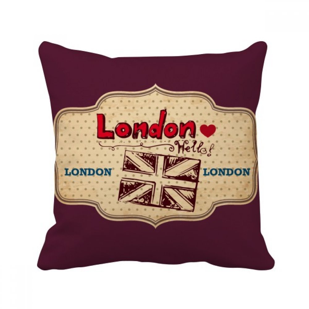 Coussin Union Jack 40x40 cm housse et garnissage décor Londres multicolore