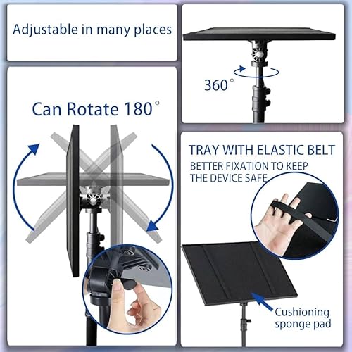 Tungzitgap Beamer Ständer, 4-in-1 Beamer Stativ, Tragbarer, Bodenmontierter Stativ Beamer, Design mit Rädern – Höhenverstellbar, 73 bis 149 cm, um 180 Grad Schwenkbar