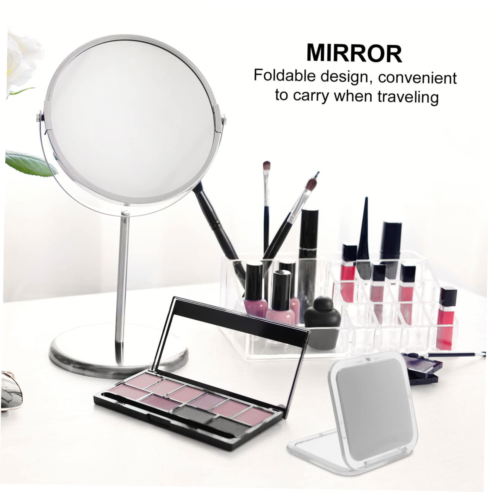 Healeved 3piezas Espejo De Maquillaje Compacto Espejo Portátil De Viaje para Mujeres y Artistas Diseño Adorable y Práctico para Uso Interior y Exterior