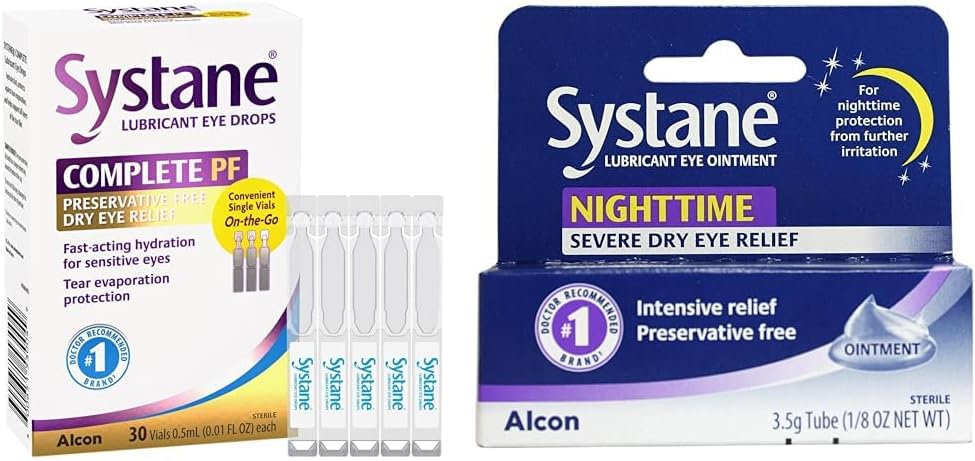 Systane Complete 30ct Dry Eye Relief Drops Nighttime 3.5g Lubricant Eye Ointment Bundle