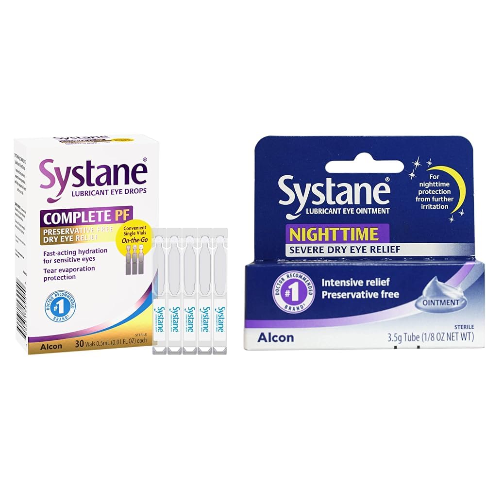 Systane Complete 30ct Dry Eye Relief Drops Nighttime 3 5g Lubricant Eye Ointment Bundle