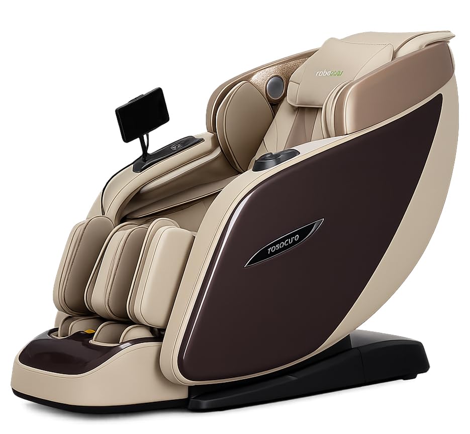Image of Robocura Majestic Neo Full Body Massage Chair With Voice Control (Bronze and Beige color)